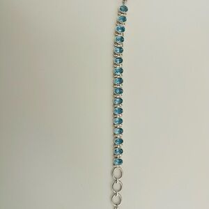 aCleoni Elegant Silver and Blue Topaz Bracelet